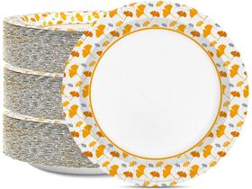 Pratos de papel Ginkgo 8,5 polegadas e 150 unidades a granel para jantar de festa