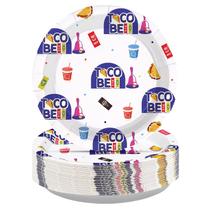 Pratos de Papel Greencian 50 Unidades 23 cm Tema Taco Cartoon