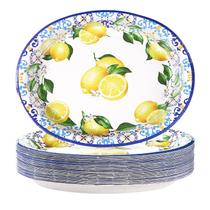 Pratos de papel Grencian Capri Lemon Oval 10x12 50 unidades Pratos de papel Grencian Capri Lemon Oval 10x12 50 unidades