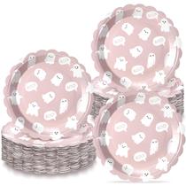 Pratos de papel Havawish Halloween Pink Ghost Boo 23 cm 100 unidades Pratos de papel Havawish Halloween Pink Ghost Boo 23 cm 100 unidades