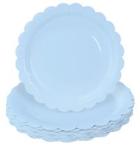 Pratos de papel HEIPINIUYE Azul claro 23 cm descartáveis (50 unidades) Pratos de papel HEIPINIUYE Azul claro 23 cm descartáveis (50 unidades)