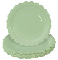 Pratos de papel HEIPINIUYE Sage Green 23cm descartáveis (50 unidades) Pratos de papel HEIPINIUYE Sage Green 23cm descartáveis (50 unidades)