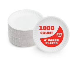 Pratos de papel Hygloss Products, 6 polegadas, não revestidos, branco, pacote 1000