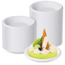 Pratos de papel Irenare 200 unidades, 10 cm, descartáveis, redondos, brancos Pratos de papel Irenare 200 unidades, 10 cm, descartáveis, redondos, brancos