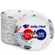 Pratos de papel JOLLY CHEF 280 unidades, 20 cm, à prova de imersão, à prova de corte Pratos de papel JOLLY CHEF 280 unidades, 20 cm, à prova de imersão, à prova de corte