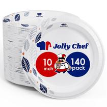 Pratos de papel JOLLY CHEF de 10 polegadas e 140 unidades com impressão de folhas à prova de imersão