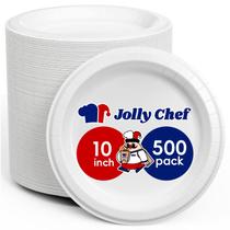 Pratos de papel JOLLY CHEF de 10 polegadas e 500 unidades, à prova de imersão, seguros para micro-ondas