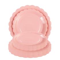 Pratos de papel LDFDRT rosa recortados descartáveis 18 cm e 23 cm 50 unidades