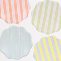 Pratos de papel Meri Meri Pastel Listrados (pacote com 8) Descartáveis Pratos de papel Meri Meri Pastel Listrados (pacote com 8) Descartáveis