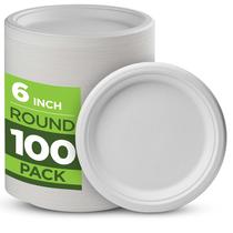 Pratos de papel Munfix 100% compostáveis 15 cm, pacote com 100
