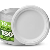 Pratos de papel Munfix 100% compostáveis, pacote 150 de 10 polegadas Pratos de papel Munfix 100% compostáveis, pacote 150 de 10 polegadas