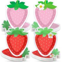 Pratos de papel Naozinebi Strawberry 100 unidades para festa