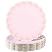 Pratos de papel Newtay Scalloped 24,1 cm 60 unidades rosa claro Pratos de papel Newtay Scalloped 24,1 cm 60 unidades rosa claro