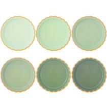 Pratos de papel para festas JASSEWRLY Sage Green recortados 9 polegadas 96 unidades