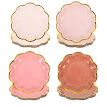 Pratos de papel para sobremesas AimFun Dusty Pink Gradient 18cm 48u Pratos de papel para sobremesas AimFun Dusty Pink Gradient 18cm 48u