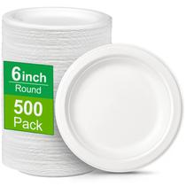 Pratos de papel para sobremesas compostáveis Greconv, pacote de 15 cm e 500