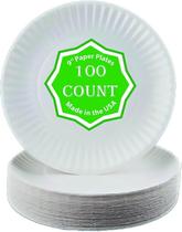 Pratos de papel Perfect Stix 9 polegadas, pacote com 100 unidades, brancos Pratos de papel Perfect Stix 9 polegadas, pacote com 100 unidades, brancos
