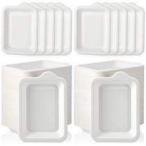 Pratos de papel Remerry 300 unidades descartáveis brancos 10,5 x 14 cm Pratos de papel Remerry 300 unidades descartáveis brancos 10,5 x 14 cm
