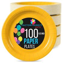 Pratos de papel: requintado amarelo descartável de 10 polegadas, 100 unidades Pratos de papel: requintado amarelo descartável de 10 polegadas, 100 unidades