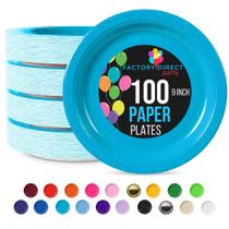 Pratos de papel: requintado, turquesa, descartável, 9 polegadas, 100 unidades Pratos de papel: requintado, turquesa, descartável, 9 polegadas, 100 unidades