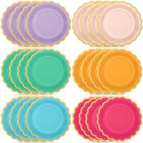 Pratos de papel Tiangrid Candy Color 23 cm 48 unidades para festa