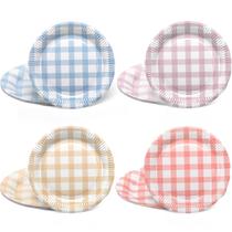Pratos de papel Tioncy Gingham Cake Dessert 23 cm 40 unidades