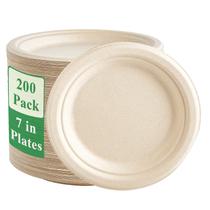 Pratos de papel Vplus 200, pacote 18 cm, bagaço 100% compostável