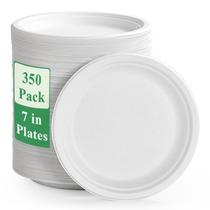 Pratos de papel Vplus 350, pacote de 18 cm, bagaço 100% compostável