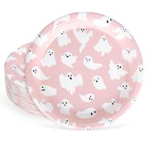 Pratos de papel Whaline Halloween Pink Ghost 23 cm 40 unidades