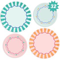Pratos de papel xo, Fetti Italian Summer 32 unidades (16 9 polegadas + 16 7 polegadas) Pratos de papel xo, Fetti Italian Summer 32 unidades (16 9 polegadas + 16 7 polegadas)