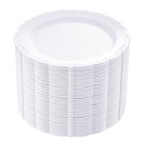 Pratos de plástico branco DaYammi de 7,5 polegadas, 60 unidades para festas e casamentos Pratos de plástico branco DaYammi de 7,5 polegadas, 60 unidades para festas e casamentos
