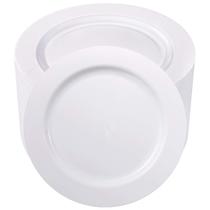 Pratos de plástico BUCLA 100PCS 26 cm de jantar descartável branco