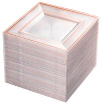 Pratos de plástico BuCla Clear Rose Gold 15cm 100 peças