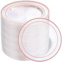 Pratos de plástico BuCla Clear Rose Gold 6,25 polegadas 100 unidades