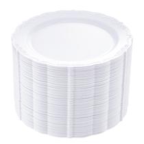 Pratos de plástico DayAmmi 60PCS brancos 25cm para festas e casamentos