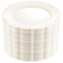Pratos de plástico Dayammi Ivory 7,5 polegadas 60 unidades para festas e casamentos Pratos de plástico Dayammi Ivory 7,5 polegadas 60 unidades para festas e casamentos