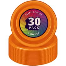 Pratos de plástico DecorRack de 7 polegadas laranja (pacote com 30)