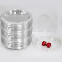 Pratos de plástico DEEZPOZ de 6 polegadas transparentes, pacote com 100, recicláveis Pratos de plástico DEEZPOZ de 6 polegadas transparentes, pacote com 100, recicláveis