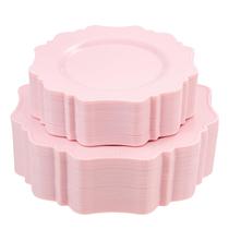 Pratos de plástico descartáveis COLOSUS Pink, pacote com 60 (30 convidados)