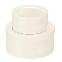 Pratos de plástico descartáveis I00000 102 unidades de marfim com 51 jantar de 25 cm e 51 de sobremesa de 18 cm Pratos de plástico descartáveis I00000 102 unidades de marfim com 51 jantar de 25 cm e 51 de sobremesa de 18 cm