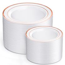 Pratos de plástico descartáveis I00000 Rose Gold 200 unidades