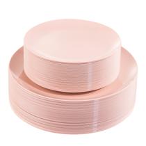 Pratos de plástico descartáveis KIRE Pink 60PCS para festa