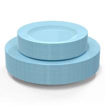 Pratos de plástico descartáveis POSATE Baby Blue 60 unidades Pratos de plástico descartáveis POSATE Baby Blue 60 unidades