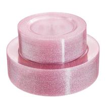 Pratos de plástico descartáveis WDF Pink 120 unidades para casamento Pratos de plástico descartáveis WDF Pink 120 unidades para casamento