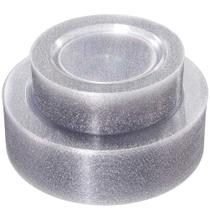 Pratos de plástico descartáveis WDF Silver Glitter 120 unidades