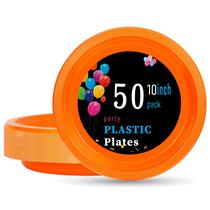 Pratos de plástico descartáveis WELLIFE Orange 10 polegadas 50 unidades