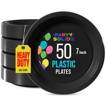 Pratos de plástico Exquisite Party Black 7 polegadas 50 unidades Pratos de plástico Exquisite Party Black 7 polegadas 50 unidades