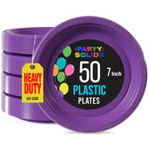 Pratos de plástico Exquisite Party Purple 7 polegadas, 50 unidades Pratos de plástico Exquisite Party Purple 7 polegadas, 50 unidades