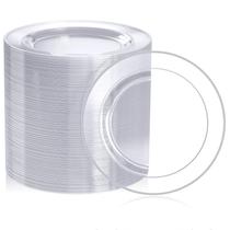 Pratos de plástico FOCUSLINE Clear Silver 18 cm 100 unidades