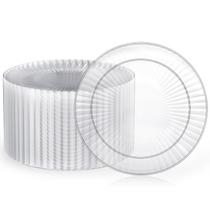 Pratos de plástico FOCUSLINE de 10 polegadas e 90 unidades transparentes para eventos Pratos de plástico FOCUSLINE de 10 polegadas e 90 unidades transparentes para eventos